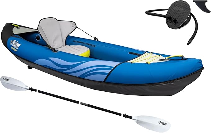 Pelican iESCAPE Inflatable Kayak - Recreational Kayak - Compact, Stable and Fun All in One - for 1 or 2 Person