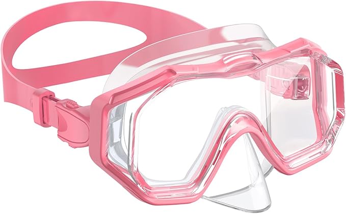 W WSTOO Kids Swim Goggles with Nose Cover,Snorkel Diving Swimming Mask for Youth 5-15,HD 3-Window Wide Vision Anti-Shattered Lens Anti-Fog&Leak