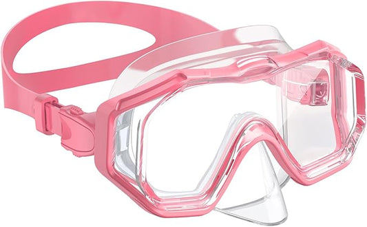 W WSTOO Kids Swim Goggles with Nose Cover,Snorkel Diving Swimming Mask for Youth 5-15,HD 3-Window Wide Vision Anti-Shattered Lens Anti-Fog&Leak