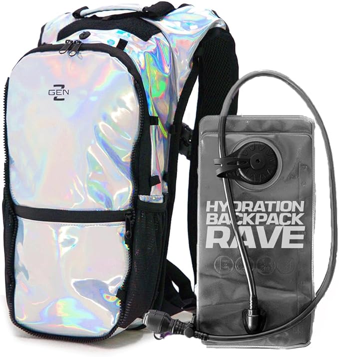 RAVERUNNER® Anti-Theft Hydration Backpack | Festival Approved Rave Backpack for Concert Goers, Leak-Free Festival Water Backpack for EDC, Rave Hydration Pack