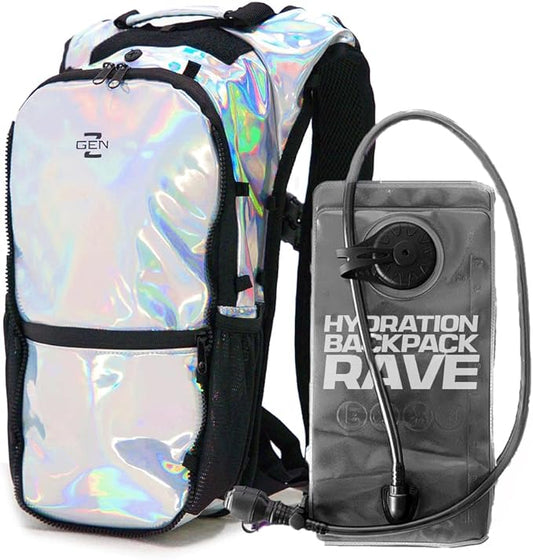RAVERUNNER® Anti-Theft Hydration Backpack | Festival Approved Rave Backpack for Concert Goers, Leak-Free Festival Water Backpack for EDC, Rave Hydration Pack