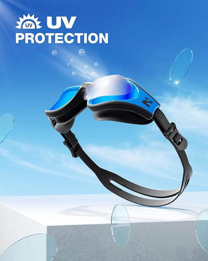 ZIONOR G1 Lite Swim Goggles with Swim Cap Comfortable Anti-fog Swimming Goggles Cap Set for Adult Men Women