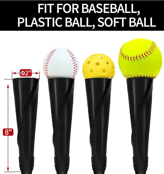 FDLS Baseball Batting tee for Adults and Youth Teens, Portable Tripod Stand Base Tee Easy Adjustable Height 27 to 46 inches for Hitting Training Practice, with Carrying Bag