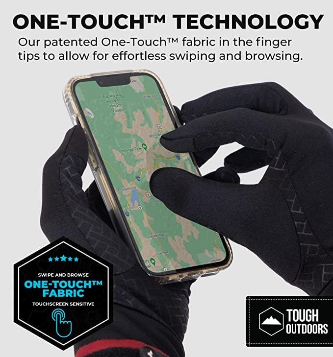 Tough Outdoors Running Gloves - Touch Screen Ski Glove Liners - Men's Winter Gloves - Glove Liners for Cold Weather