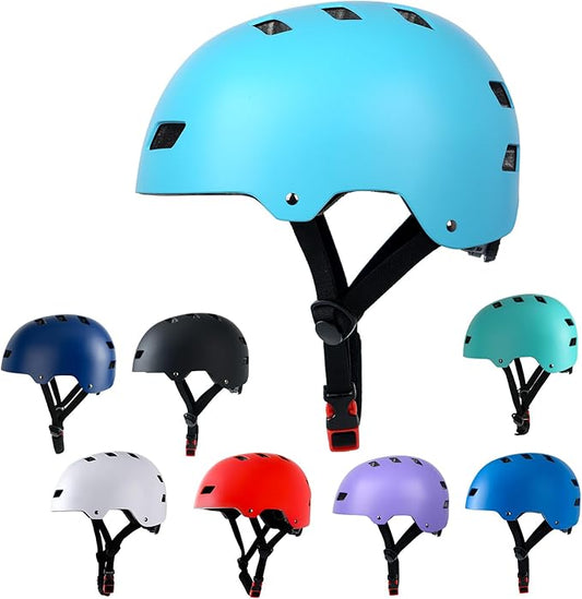 Bike Helmet 3 Sizes for Teenager Kids Youth Adults,Bavilk Skateboard Helmet Adjustable Multi-Sport Bicycle Cycling Scooter Roller Skate Inline Skating Rollerblading for Girls Boys Women Men Teen