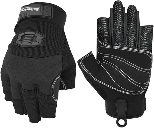 Seibertron Full or Half Finger Padded Palm Lightweight Breathable Climbing Rope Gloves for Climbers, Rock Climbing, Rescue, Adventure, Sailing, Kayaking, Outdoor Sports
