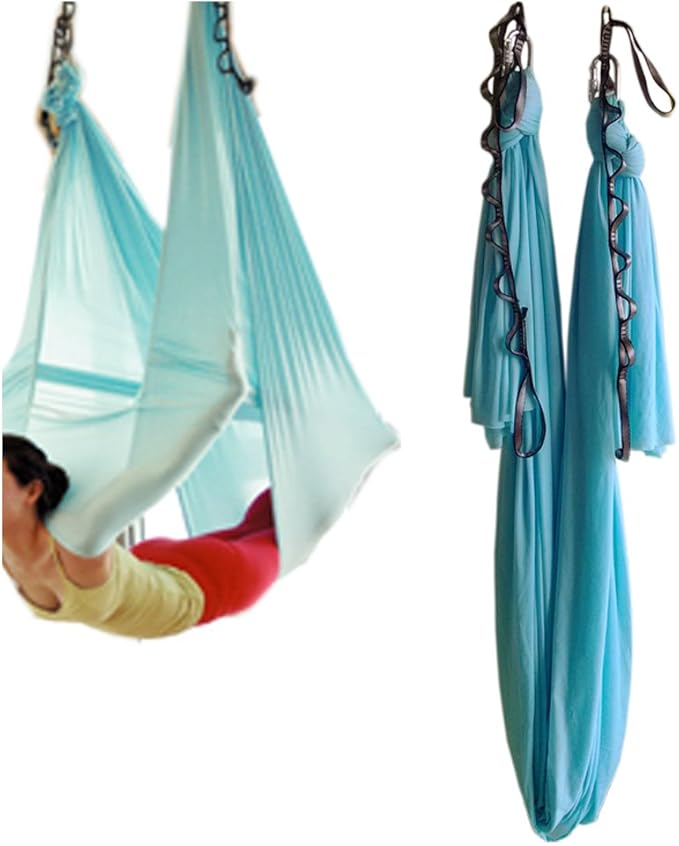 Aerial Yoga Hammock 5.5 Yards Yoga Swing Pilates Silk Home Gym Fitness Include hardware,Daisy Chain, Pose Guide