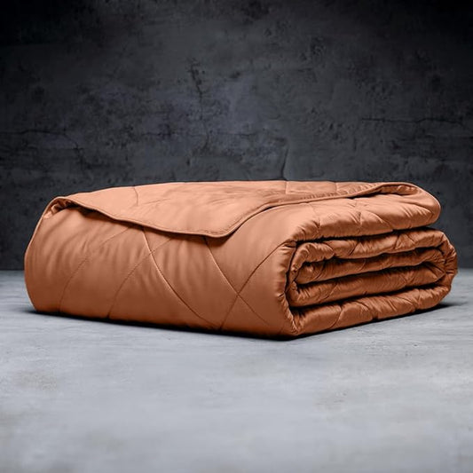 LUXOME Lightweight Blanket | 100% Rayon (Viscose) from Bamboo Fabric & Fill | Full/Queen - 86"x92" | Super Soft | Thermal-Regulating | Terracotta