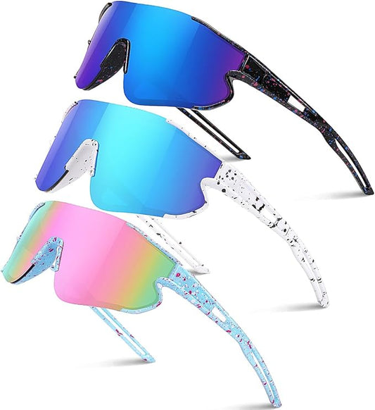 Kids Baseball Sunglasses for Boys Girls Youth Softball Cycling Sports Sunglasses UV400 Protection Age 5-12