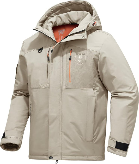 Men's Winter Jacket Waterproof Ski Snow Coat Windproof Snowboard Hooded Raincoats with Warm Graphene lining