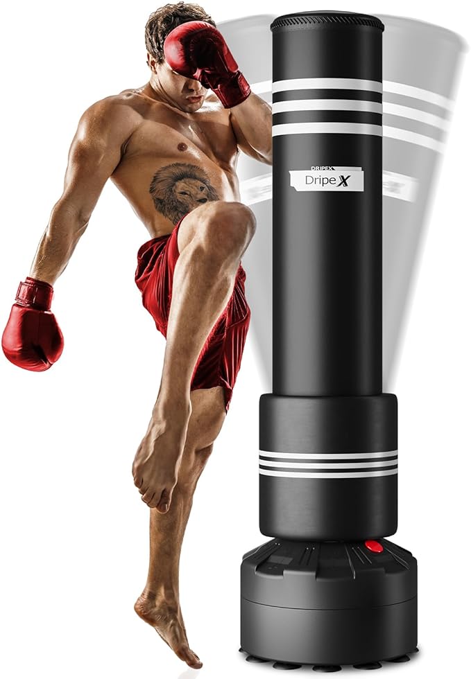 Dripex Freestanding Punching Bag, Heavy Boxing Bag with Stand for Adult Youth - Men Standing Boxing Punch Bag for Home Gym Workout