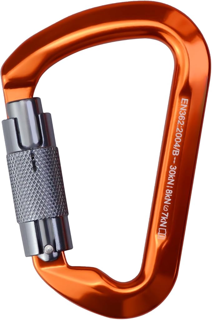 SEPEAK UIAA 30kN Climbing Carabiner Clips, Professional Heavy Duty Twist Locking Carabiners for Climbing,Mountaineering, Rappelling, Camping, Hiking, Swings, Large D Ring Hooks