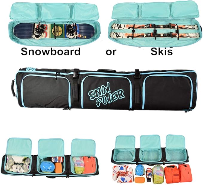 UNISTRENGH Fully Padded Snowboard Bag Waterproof Snow Sports Ski Boots&Helmet Equipment Bags