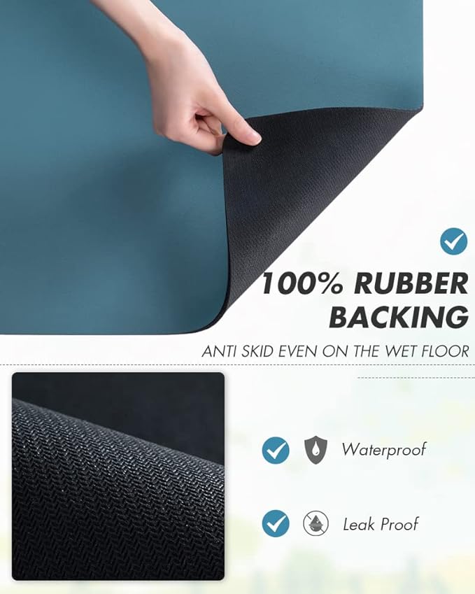 AMOAMI-Coffee Mat Hide Stain Rubber Backed Absorbent Dish Drying Mat for Kitchen Counter-Coffee Bar Accessories Fit Under Maker Machine Pot Espresso Machine Dish Rack