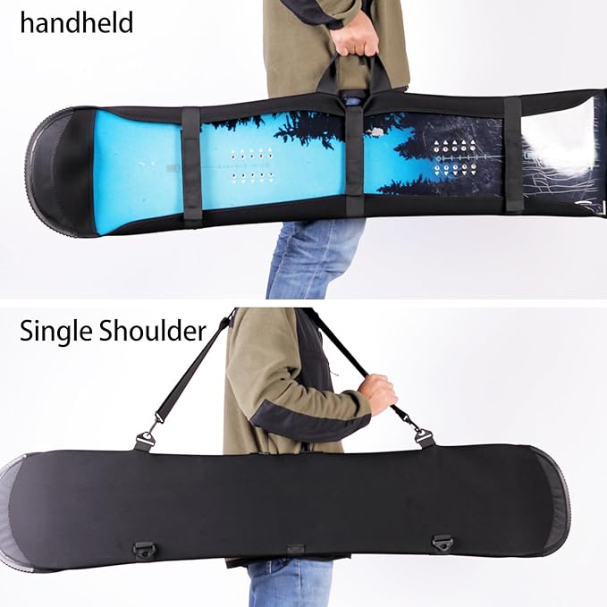 Snowboard Cover Sleeve Case, Snowboard Sleeve Bag Adjustable Soft Cover with Shoulder Strap Bag with Binding