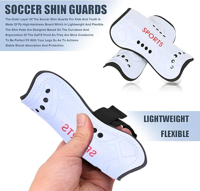 Youth Soccer Shin Guards for Kids Shin Pads Child Calf Protective Gear Protective Soccer Equipment for Boys Girls Children 3-15 Years Old