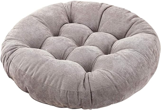 Tiita Floor Pillows Cushions Round Chair Cushion Outdoor Seat Pads for Sitting Meditation Yoga Living Room Sofa Balcony 22x22 Inch, Grey
