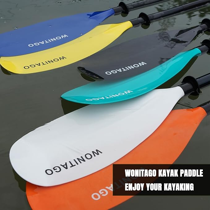 Kayak Paddles with Alloy Shaft and PP Blade, Floating Kayaking Oars, Adjustable 230-250 cm/90-98 Inches, 210-230 cm/82-90 Inches