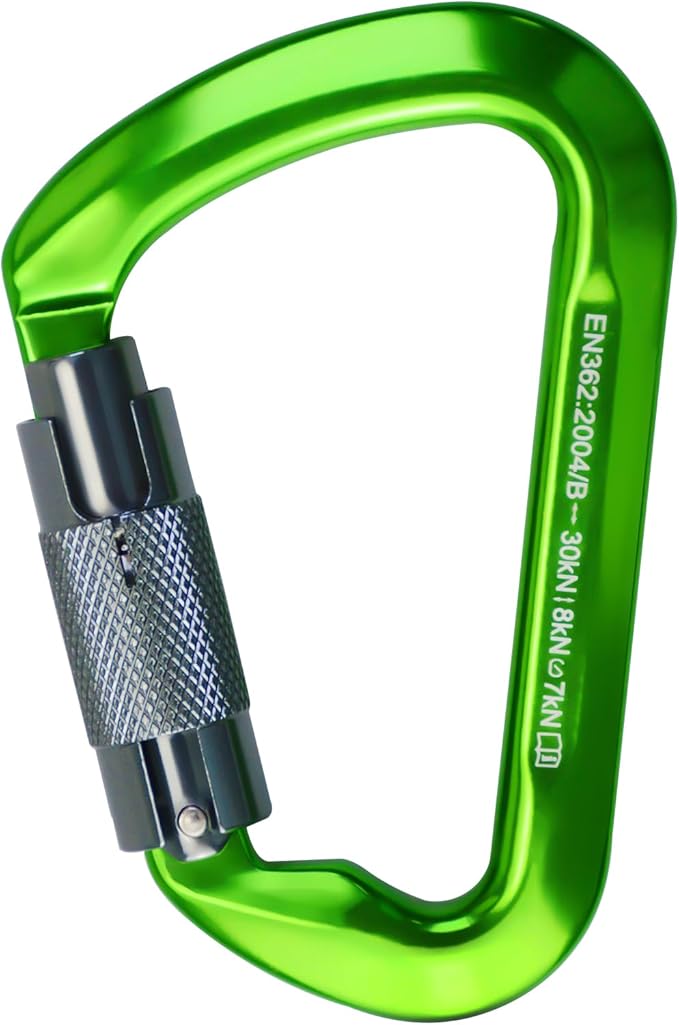 SEPEAK UIAA 30kN Climbing Carabiner Clips, Professional Heavy Duty Twist Locking Carabiners for Climbing,Mountaineering, Rappelling, Camping, Hiking, Swings, Large D Ring Hooks