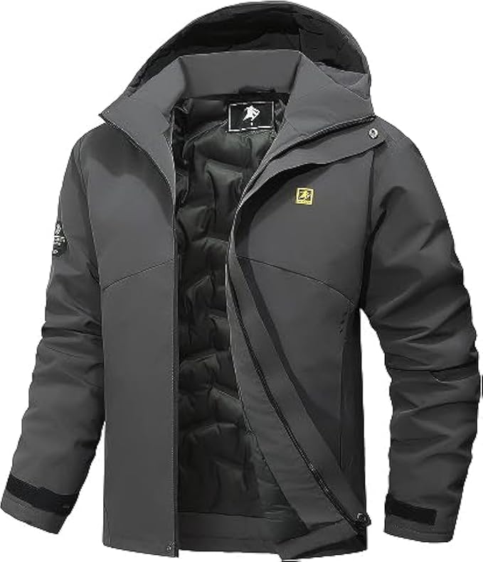 Men's Warm Winter Coats Waterproof Ski Jacket Windproof Snow Coat Mountain Windbreaker Hooded Raincoat