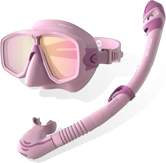 WATERTIME Snorkeling Gear for Adults, Dry Top Snorkel Set with Anti-Fog Panoramic Diving Mask & Waterproof Design, Adult Snorkel Mask for Snorkeling and Scuba Diving