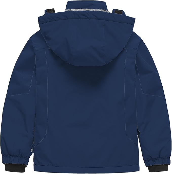 Pursky Boy's Waterproof Ski Jacket Kids Winter Snow Coats Fleece Raincoats Parka