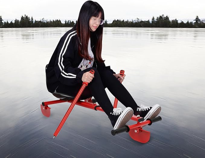 Snow Racer Sled, Modern Ski Scooter Scooter Board Snow Racer Sled up to 176.4lbs for Kids and Adults