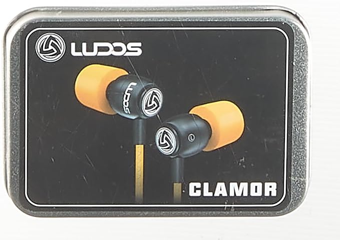 LUDOS Clamor Wired Earbuds in-Ear Headphones, 5 Years Warranty, Earphones with Microphone, Noise Isolating Ear Buds, Memory Foam for iPhone, Samsung, School Students, Kids, Women, Small Ears - Yellow