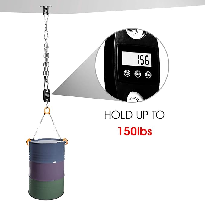 Yes4All Punching Bag Hanger, Stainless Steel Swivel Chain with 4 Snap Hooks for Heavy Bag, Gym Swing, Trapeze, and Hammock