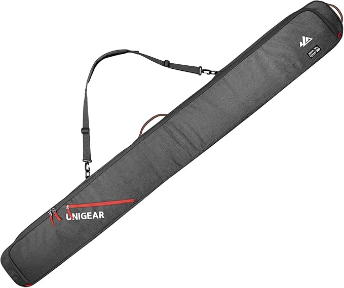 Unigear Ski Bag for Air Travel, 360° Fully Padded Protection, Water-Resistant and Durable up to 192cm for Snow Air Travel Transport
