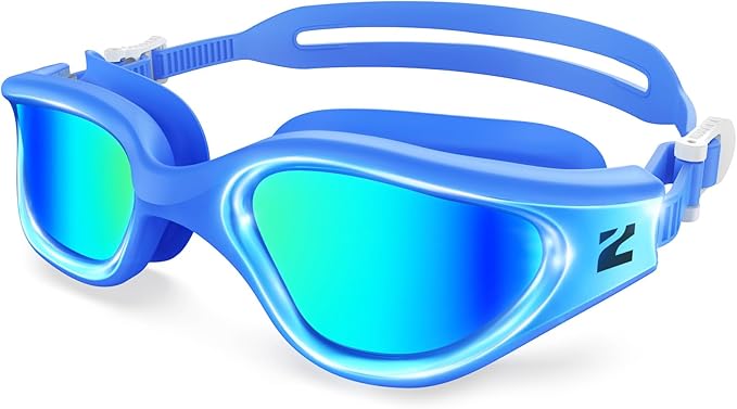 ZIONOR G1 Nava Super Anti-Fog Unisex Swim Goggles Mirror/Bright Smoke Lens