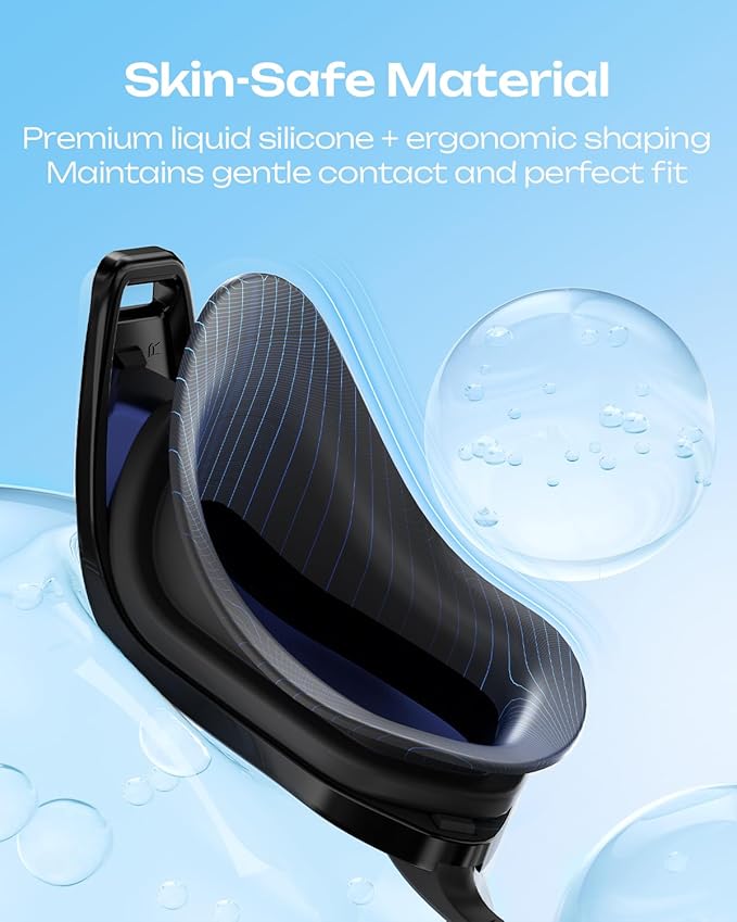 Swim Goggles, Unisex Adult Swimming Goggles for Men Women Youth - Anti Fog, Anti UV, No Leakage, HD Wider View