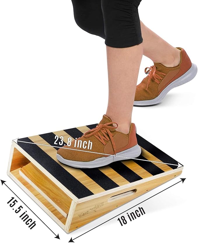 Yes4All Professional Incline Board, Slant Board Calf Stretching, Squat Wedge and Anti-Slip Surface, Portable Side Handle