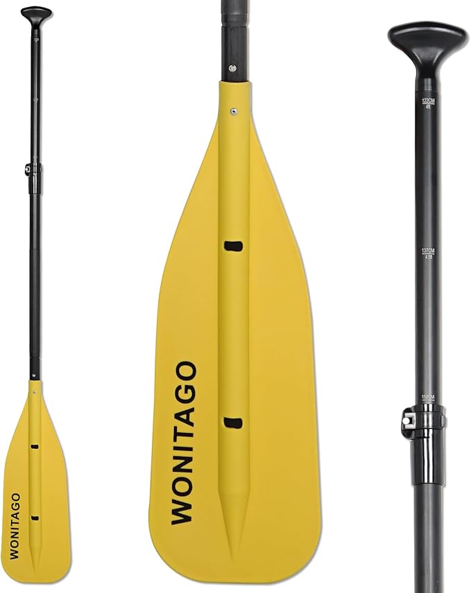 Canoe Paddle Aluminum Shaft with PP Blade, Floating Adjustable Paddle for Canoeing, Boating and Rafting, 122-152 cm/4-5 Ft
