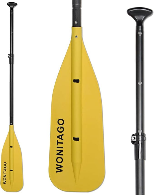 Canoe Paddle Aluminum Shaft with PP Blade, Floating Adjustable Paddle for Canoeing, Boating and Rafting, 122-152 cm/4-5 Ft