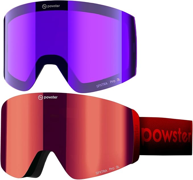 Ski Goggles Snow OTG Snowboard Goggles Magnetic Interchangeable Lens Frameless UV Protection Anti-fog mobile Skating