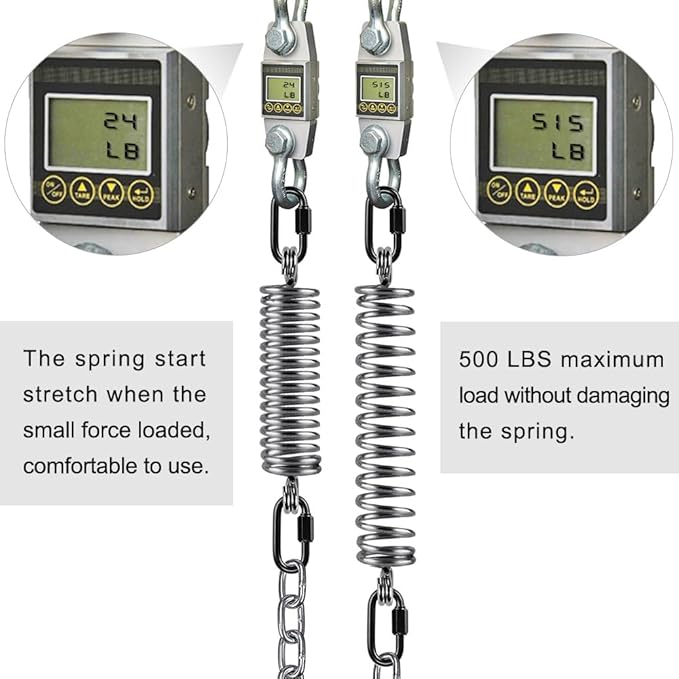 SELEWARE Heavy Bag Spring, Punching Bag Hanging Kit with Swivel & 2 Carabiners, 360 Rotational Hanging Accessory for Boxing Bag