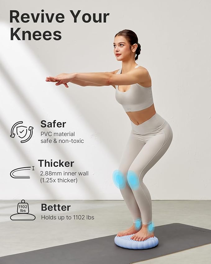 Wobble Cushion-Stability Wiggle Seat with Pump,Balance Disc for Yoga Core Training, Posture Correction, Sensory Focus, Wobble Seat for Office or Classroom Use