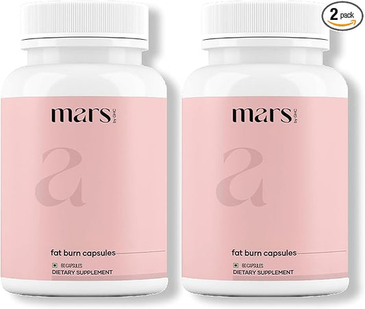 Mars Fat Burn Capsules with Psyllium Husk, Moringa & Dandelion Root – Herbal Blend for Active Routine (Pack of 2)