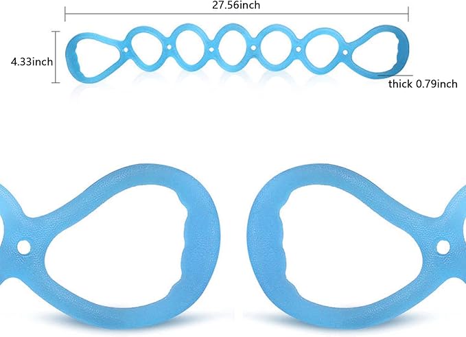 7 Ring Stretch Resistance Exercise Band, BetterJonny Workout Bands Yoga Stretching，Foot, Leg and Arm Exerciser for Home or Fitness Center Workout Walking Exercise