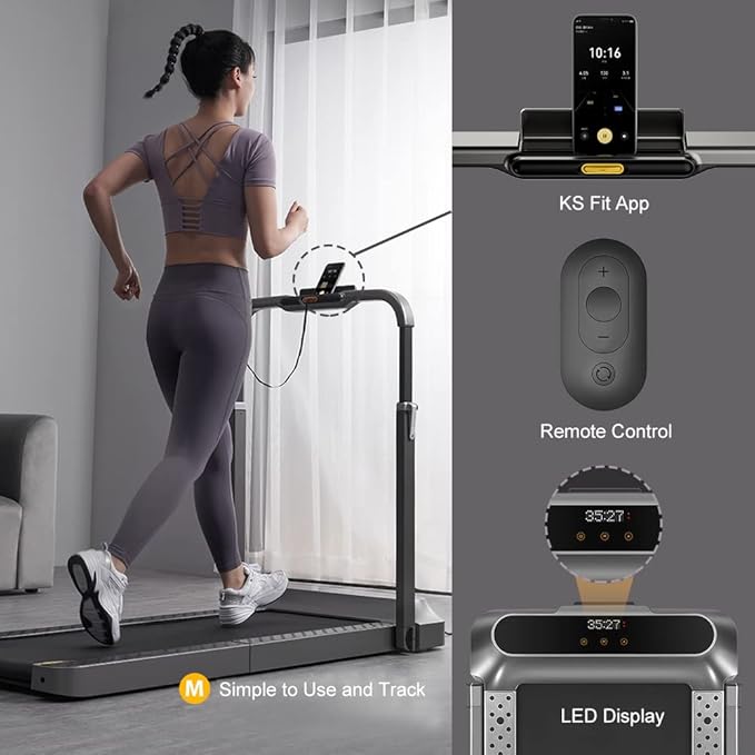 WALKINGPAD R Series Folding Treadmill, 2 in 1 Walking Pad Under Desk Treadmill for Home and Office, Compact Foldable Design with App Control and LED Display, Spacious Belt for Walking or Running