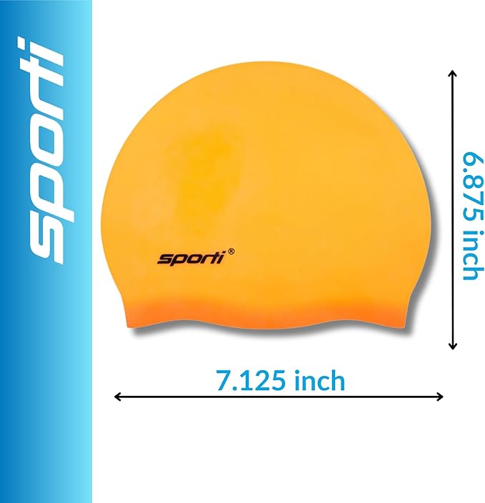 Sporti Silicone Swim Cap for Kids, Unisex Youth Swimming Cap, Protection Bathing Caps for Your Children, Aged 2-10