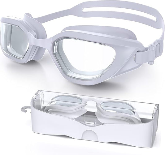 Swim Goggles, Unisex Adult Swimming Goggles Anti Fog Anti UV No Leakage Wide View for Men Women Youth