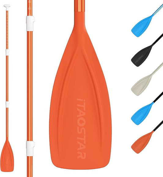 Paddle Board Paddle Detachable, Stand Up Paddle for Adults with Double Locks, Kayak Paddle Adjustable with Glass Fiber Blade, Floating Paddle Board Oar with Lightweight