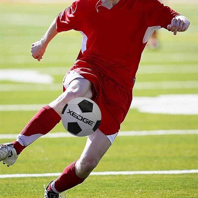 XEDGE Official Size Soccer Ball,Size 5 Training Ball for Girls,Boys,Youth Teenagers,Adults,Machine Stitched for Indoor Outdoor Play