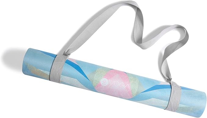 YOGA DESIGN LAB | The Combo Yoga Mat | 2-in-1 Mat+Towel | Eco Luxury | Ideal for Hot Yoga, Power, Bikram, Ashtanga, Sweat | Studio Quality | Includes Carrying Strap!