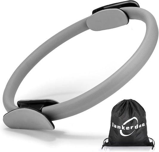 Pilates Ring Fitness Circle 14" Yoga Rings Magic Circle with Dual Padded Handles for Toning Arms, Thighs/Legs & Core，Home Exercise Equipment ﻿