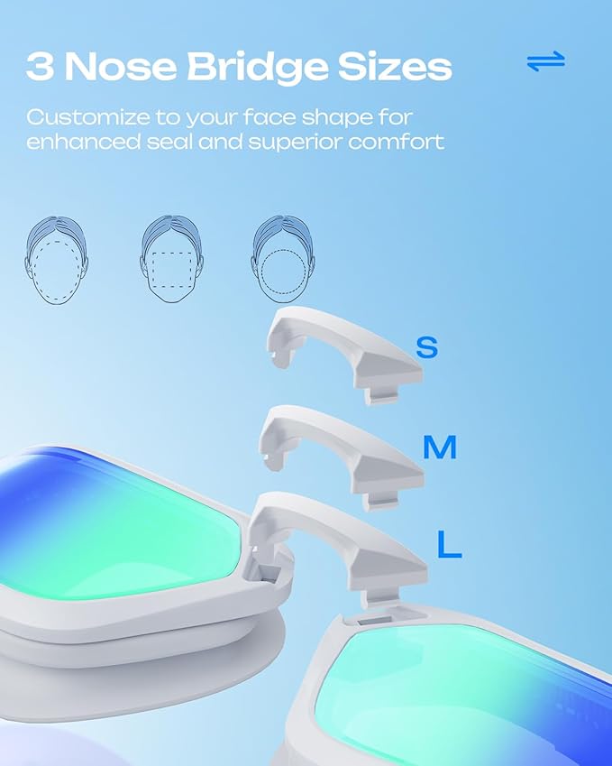 Swim Goggles, Unisex Adult Swimming Goggles for Men Women Youth - Anti Fog, Anti UV, No Leakage, HD Wider View