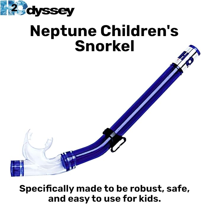 H2Odyssey SP-3 Neptune Childrens Snorkel - Kids Dry Snorkel with Silicone Mouthpiece