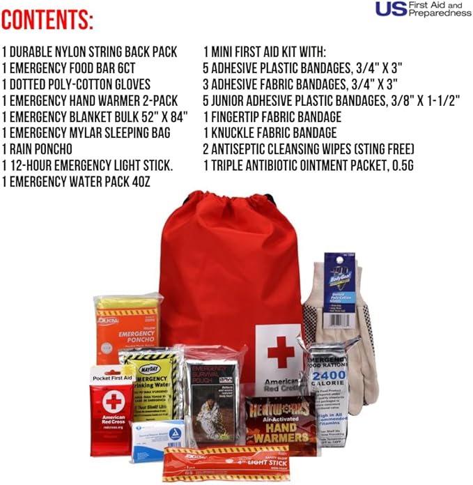 Officially Licensed Product, Car First Aid Survival Kit for Winter, 27 Piece Emergency Medical Supplies to Clean and Treat Minor Injuries, Keep Warm, and Signal for Help